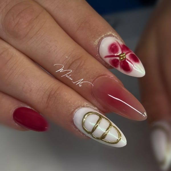 mlnls blanc fleur rouge