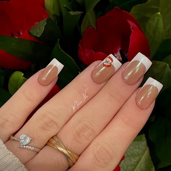 mlnls french blanc et coeur rouge