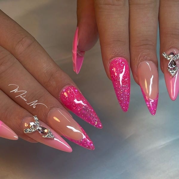 mlnls rose paillettes bijou